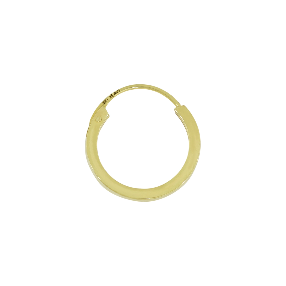 Candongas en oro amarillo de 18 Kilates, Plana, 1 mm. de ancho