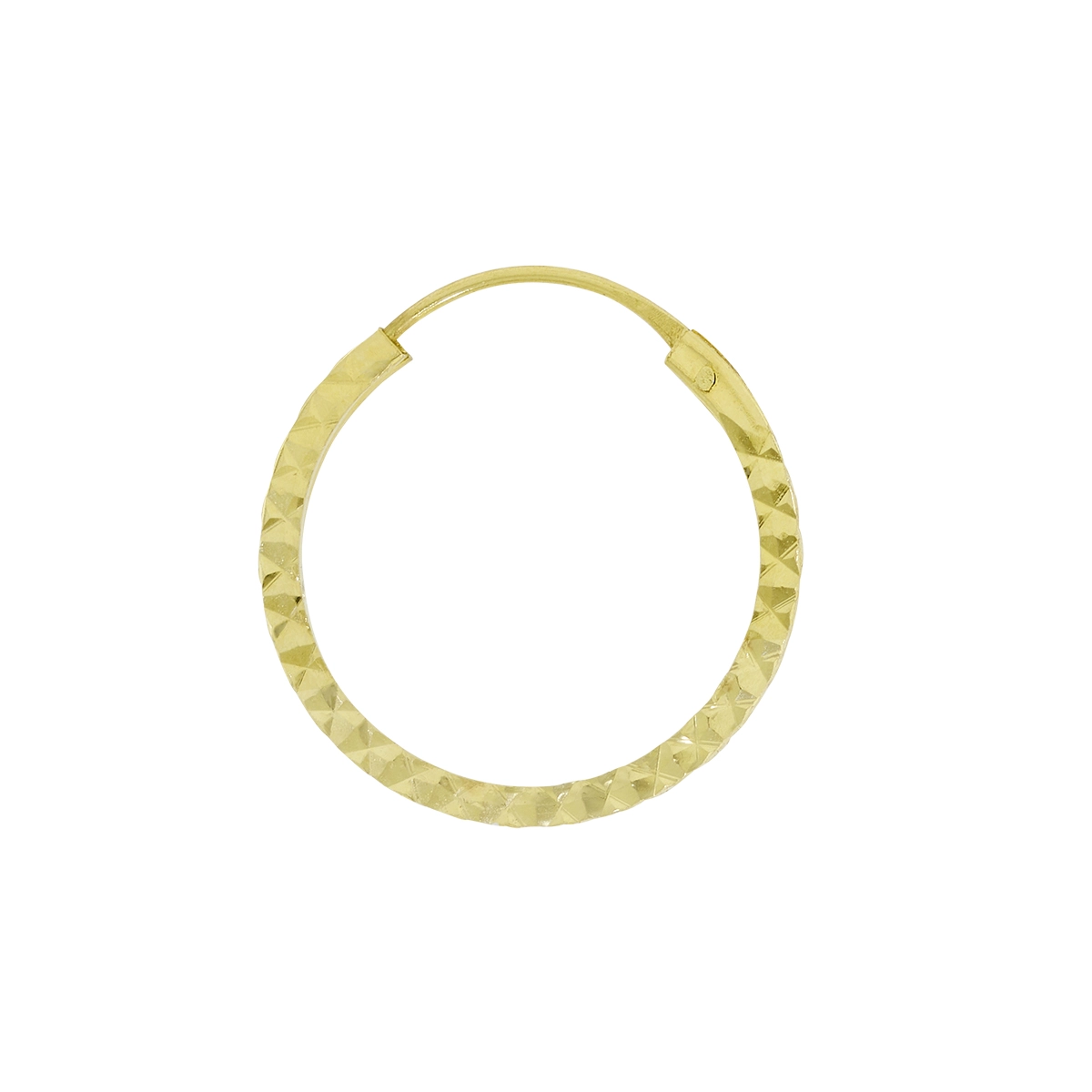 Candongas en oro amarillo de 18 Kilates con visos, Plana, 1 mm. de ancho