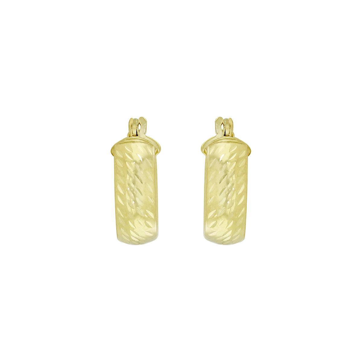 Candongas en oro amarillo de 18 Kilates con visos, 1/2 caña, 5 mm. de ancho