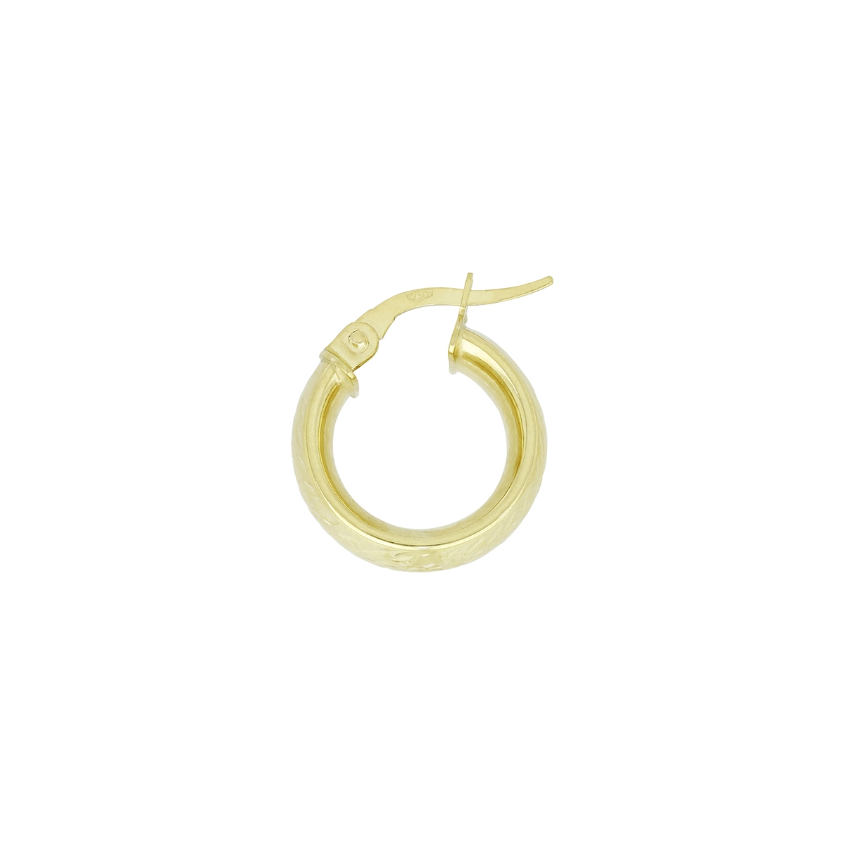 Candongas en oro amarillo de 18 Kilates con visos, 1/2 caña, 5 mm. de ancho