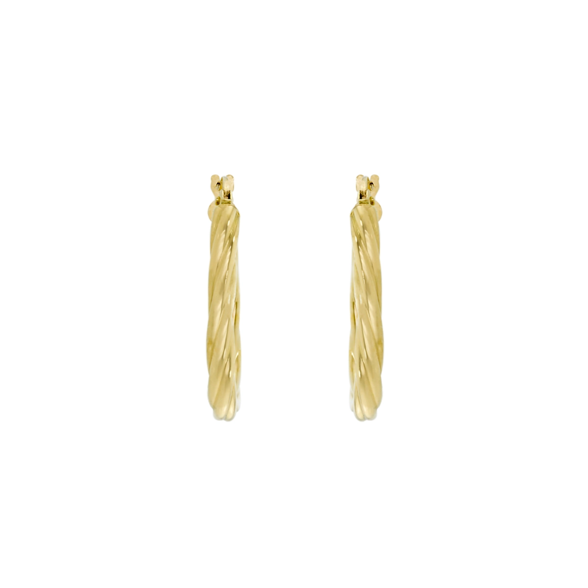 Candongas en oro amarillo de 18 Kilates, Melcocha, 3 mm. de ancho