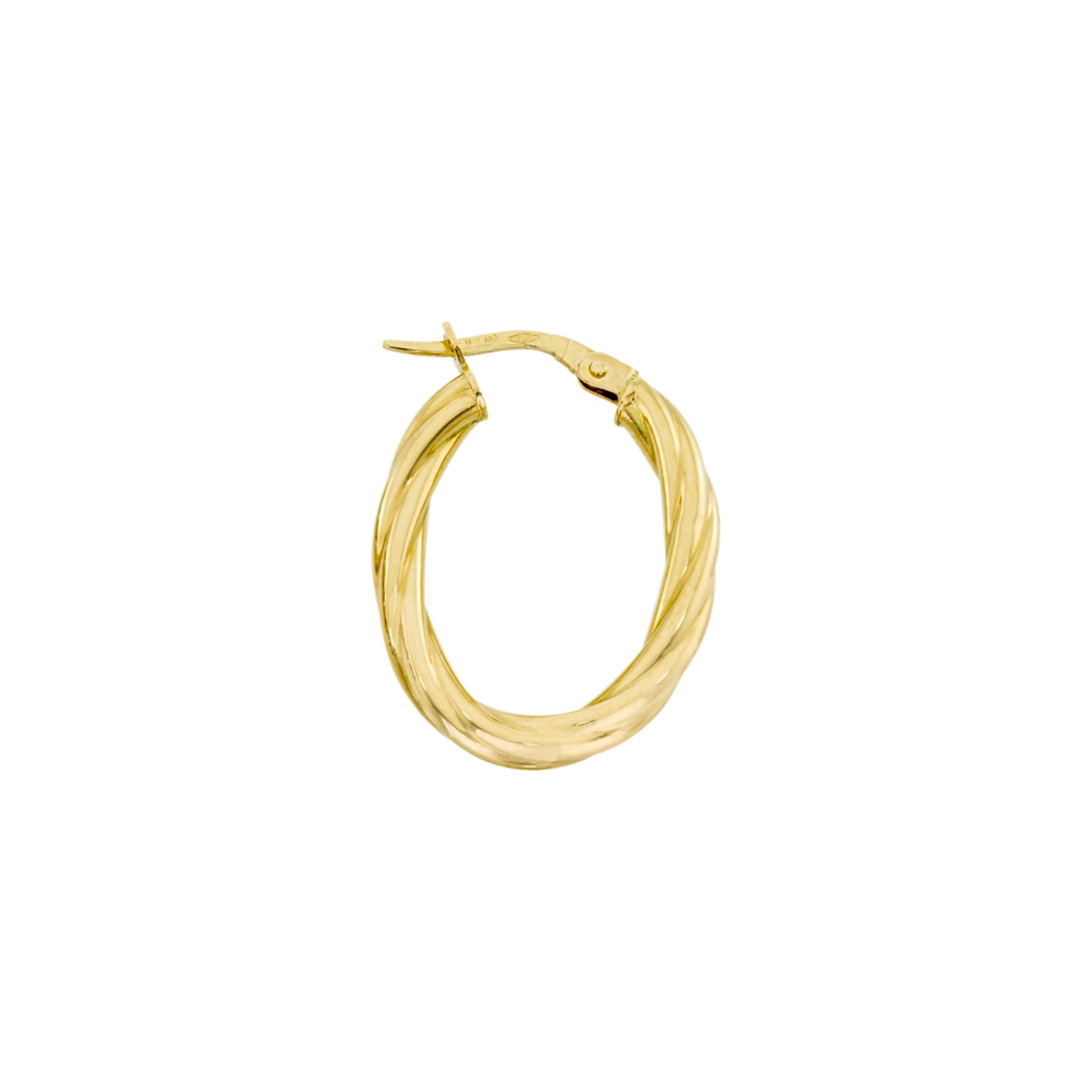 Candongas en oro amarillo de 18 Kilates, Melcocha, 3 mm. de ancho
