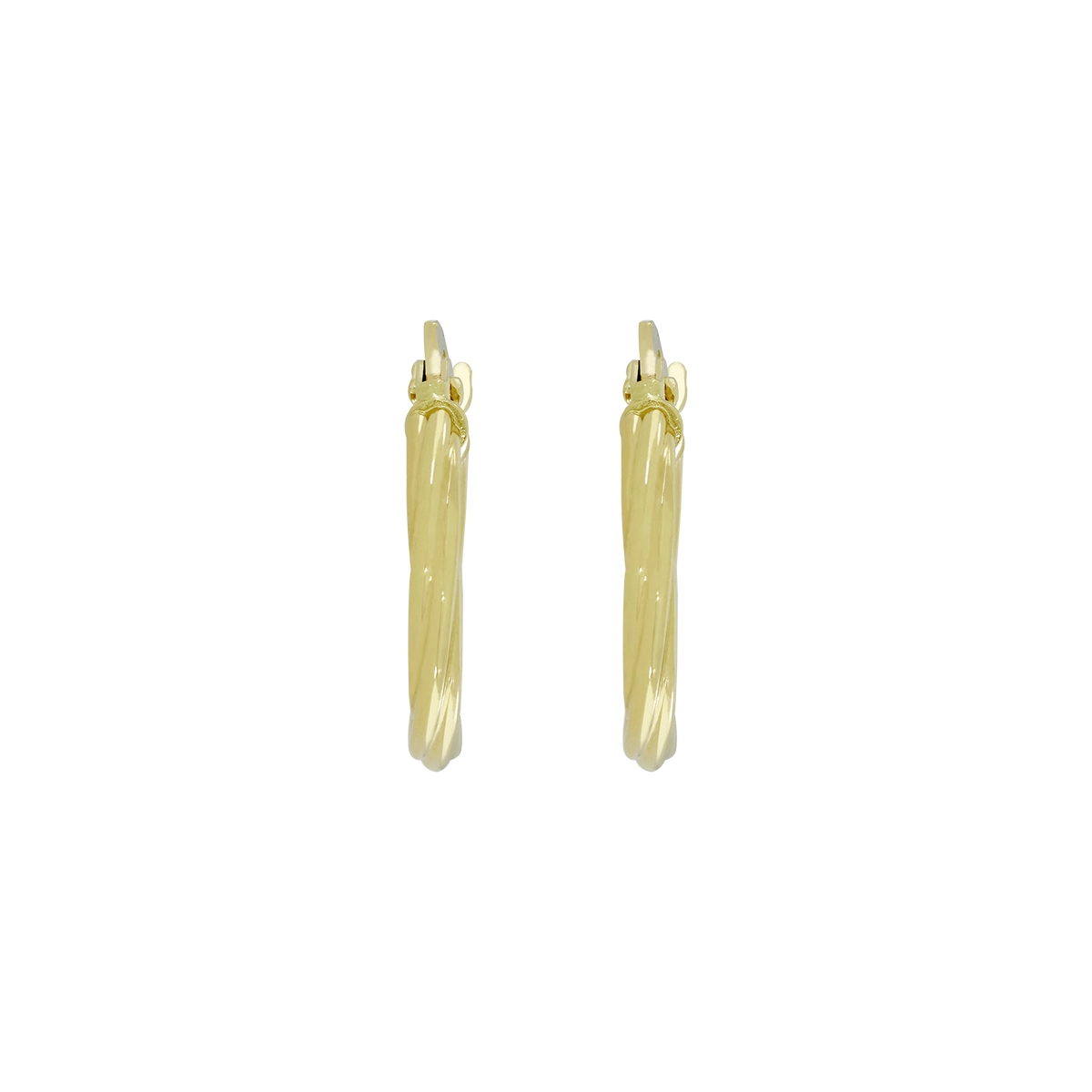 Candongas en oro amarillo de 18 Kilates, Melcocha, 2 mm. de ancho