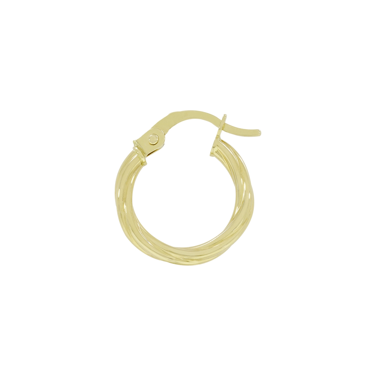 Candongas en oro amarillo de 18 Kilates, Melcocha, 2 mm. de ancho