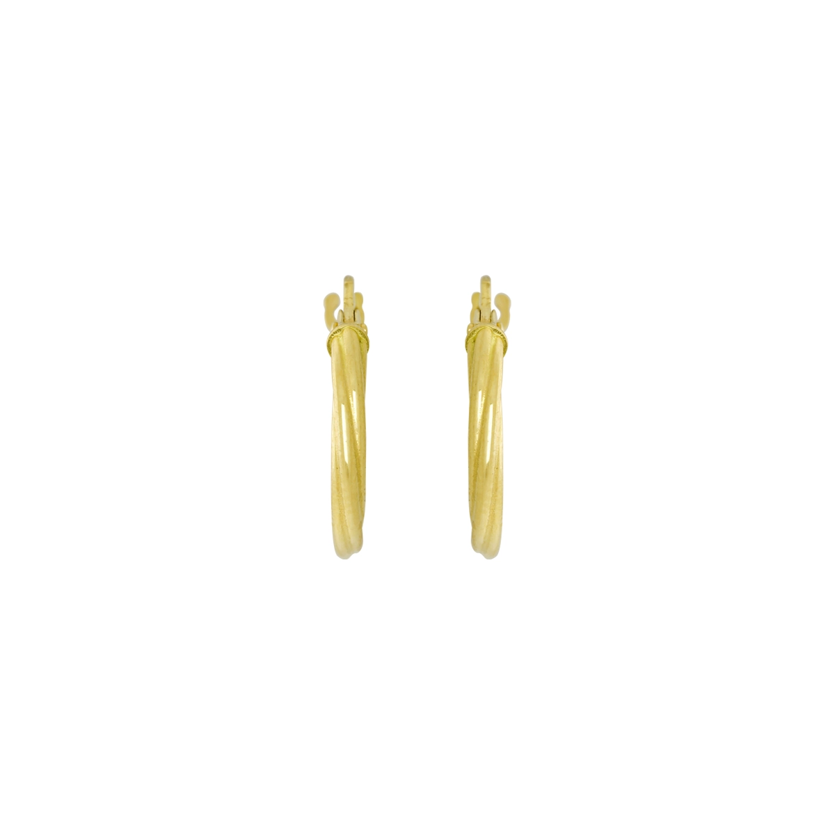Candongas en oro amarillo de 18 Kilates, Melcocha, 2 mm. de ancho