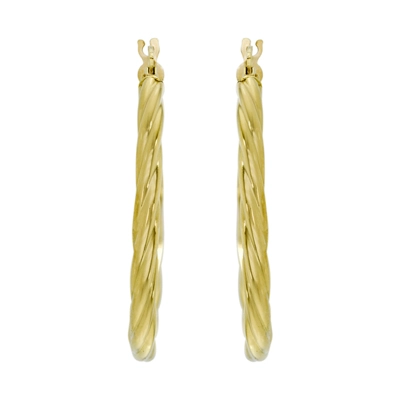Candongas en oro amarillo de 18 Kilates, Melcocha, 3 mm. de ancho