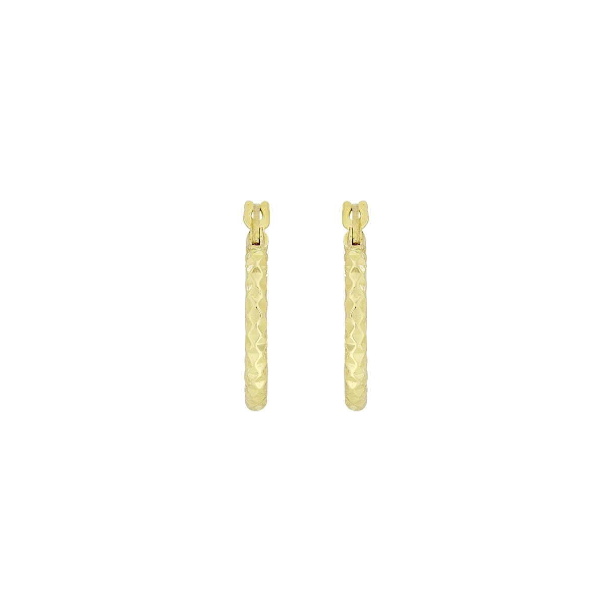Candongas en oro amarillo de 18 Kilates con visos, Tubo, 2 mm. de ancho