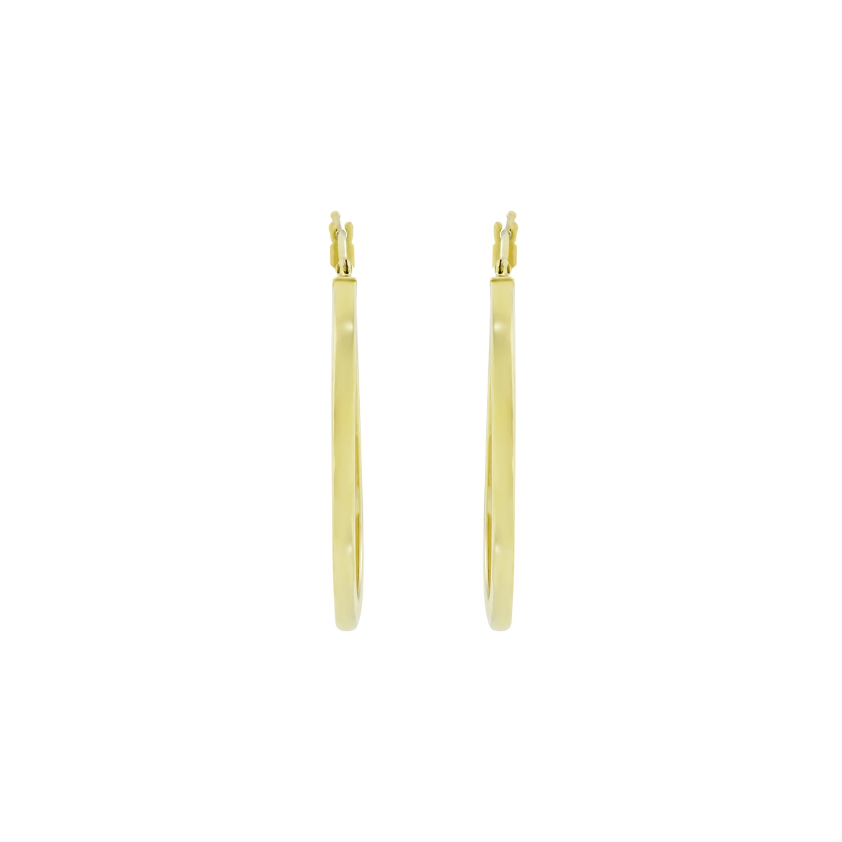 Candongas en oro amarillo de 18 Kilates, Plana, 2 mm. de ancho