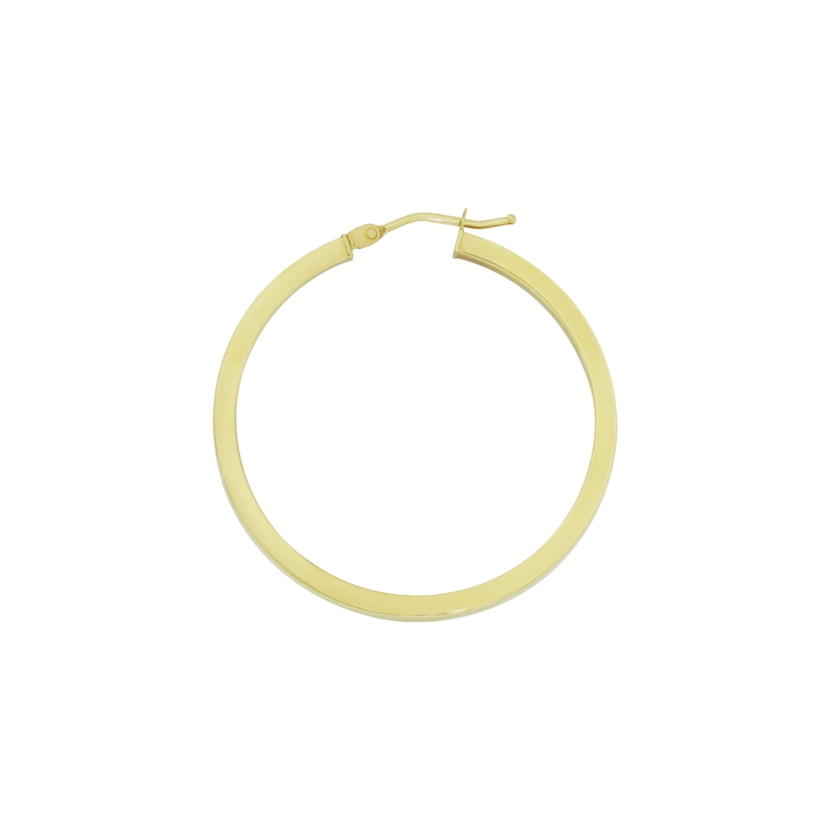 Candongas en oro amarillo de 18 Kilates, Plana, 2 mm. de ancho