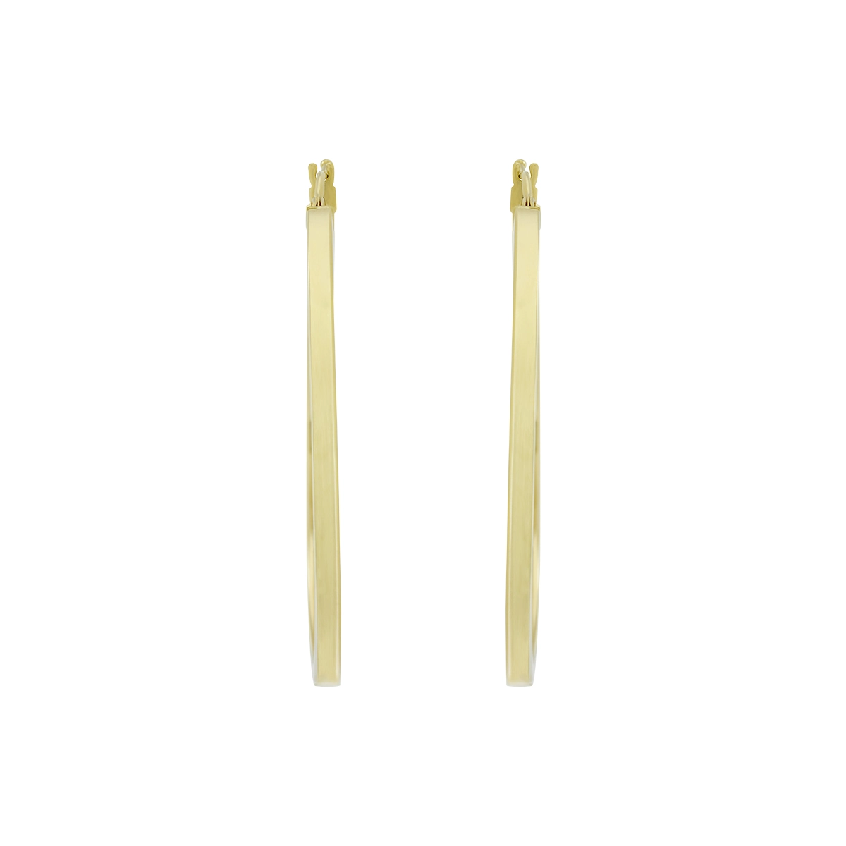 Candongas en oro amarillo de 18 Kilates, Plana, 2 mm. de ancho