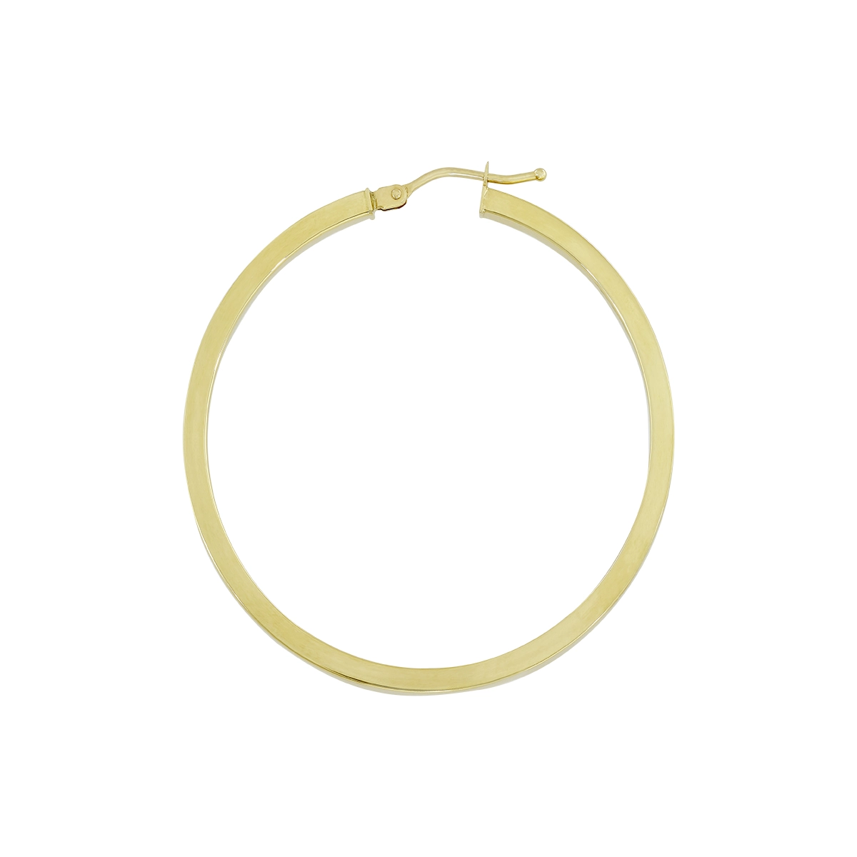 Candongas en oro amarillo de 18 Kilates, Plana, 2 mm. de ancho