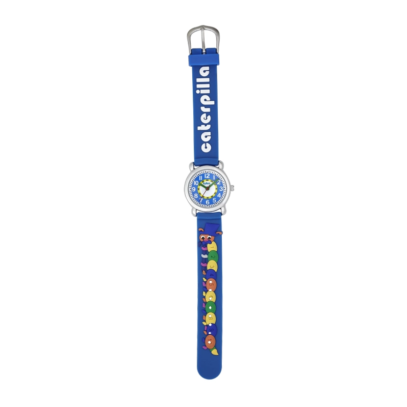 Reloj Flopy analogo, para Niño(a), tablero redondo color blanco, estilo arabigos, pulso plastico color azul