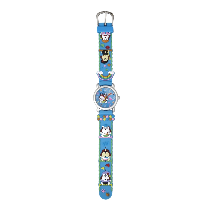 Reloj Flopy analogo, para Niño(a), tablero redondo color azul, estilo arabigos, pulso plastico color azul