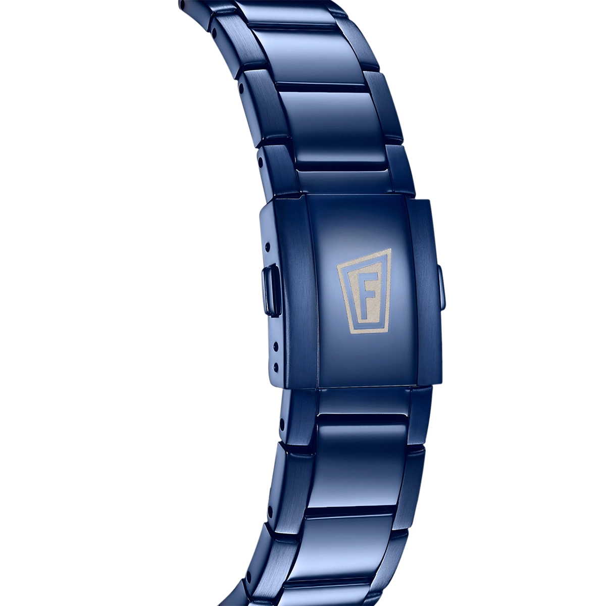 Reloj Festina análogo, para Hombre, tablero redondo color azul, estilo index, pulso acero color azul, calendario, cronografo