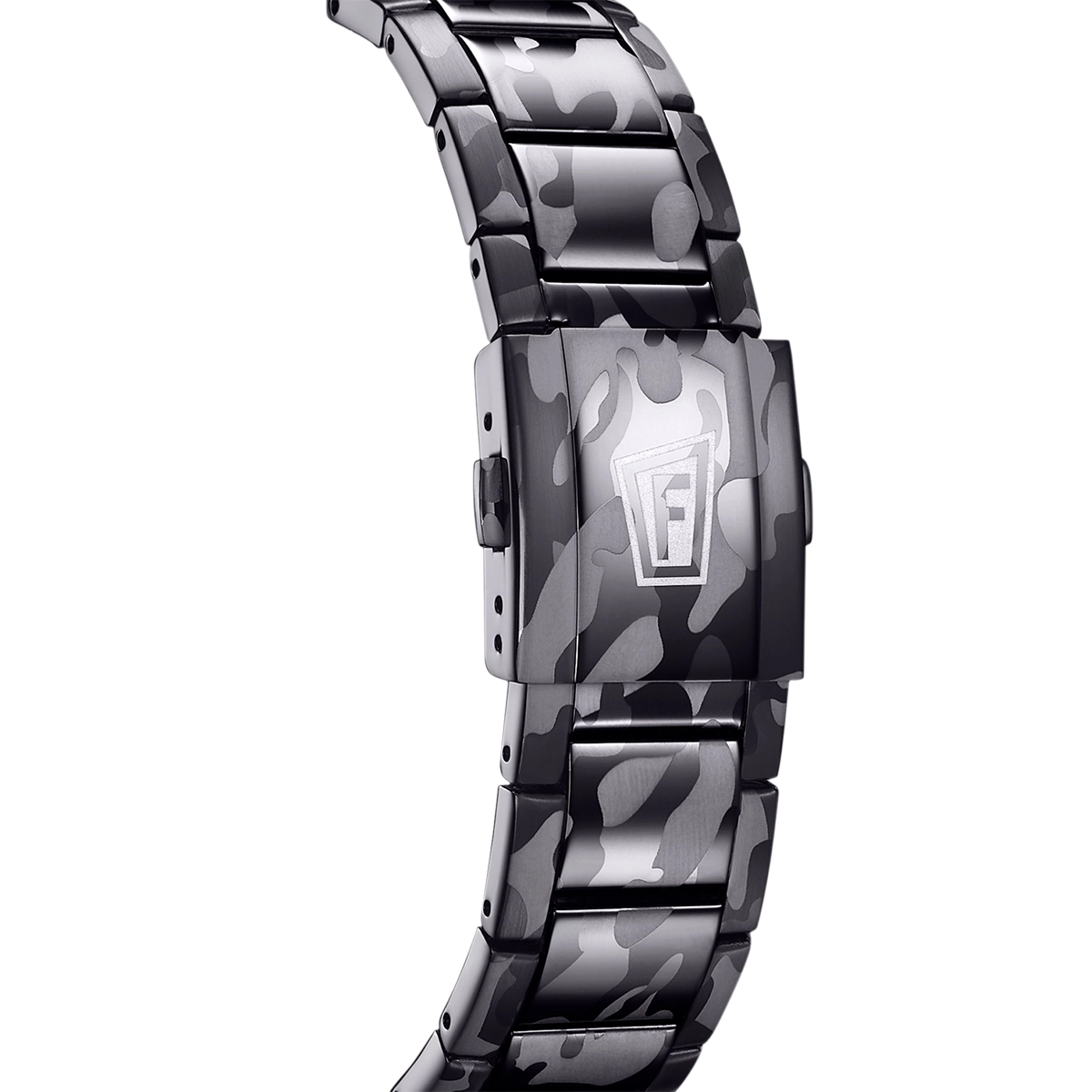 Reloj Festina analogo, para Hombre, tablero redondo color negro, estilo index, pulso acero colores negro, gris y plateado, calendario, cronografo