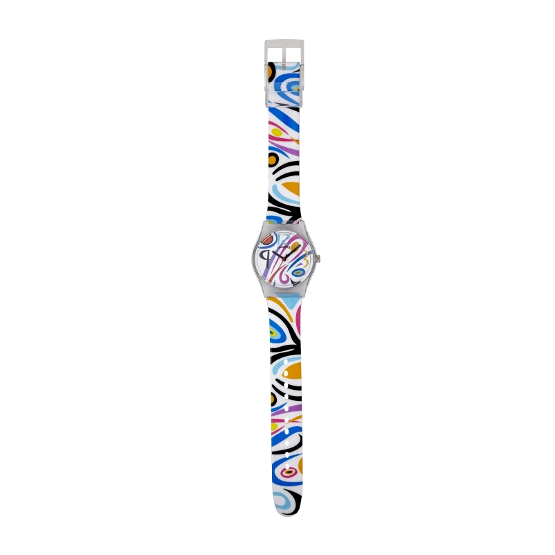 Reloj Reloj university analogo, para Mujer niña, tablero redondo color blanco, estilo arabigos, pulso plastico color blanco
