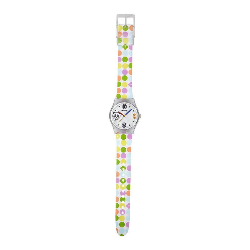 Reloj Reloj university analogo, para Mujer niña, tablero redondo color blanco, estilo puntos + arabigo, pulso plastico color blanco