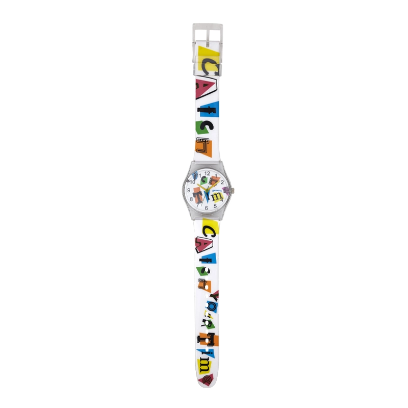 Reloj Reloj university analogo, para Mujer niña, tablero redondo color blanco, estilo arabigos, pulso plastico color blanco