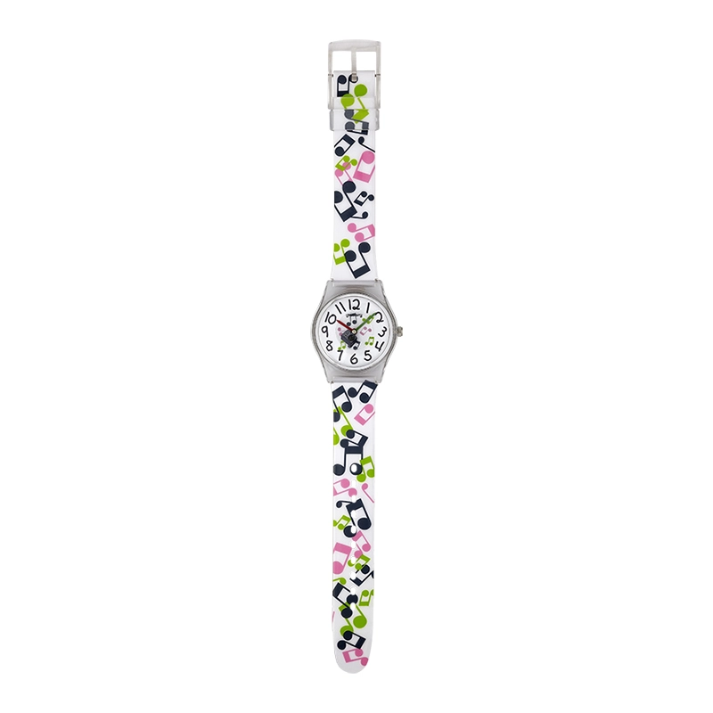 Reloj Reloj university analogo, para Mujer niña, tablero redondo color blanco, estilo arabigos, pulso plastico color blanco