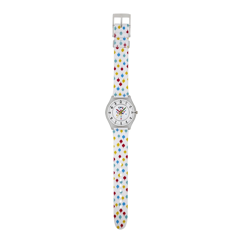 Reloj Reloj university analogo, para Mujer niña, tablero redondo color blanco, estilo arabigos, pulso plastico color blanco