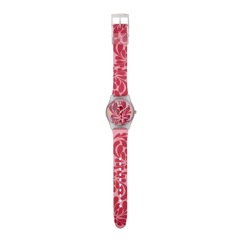 Reloj Reloj university analogo, para Mujer niña, tablero redondo colores rosado y rosado, estilo arabigos, pulso plastico color rosado