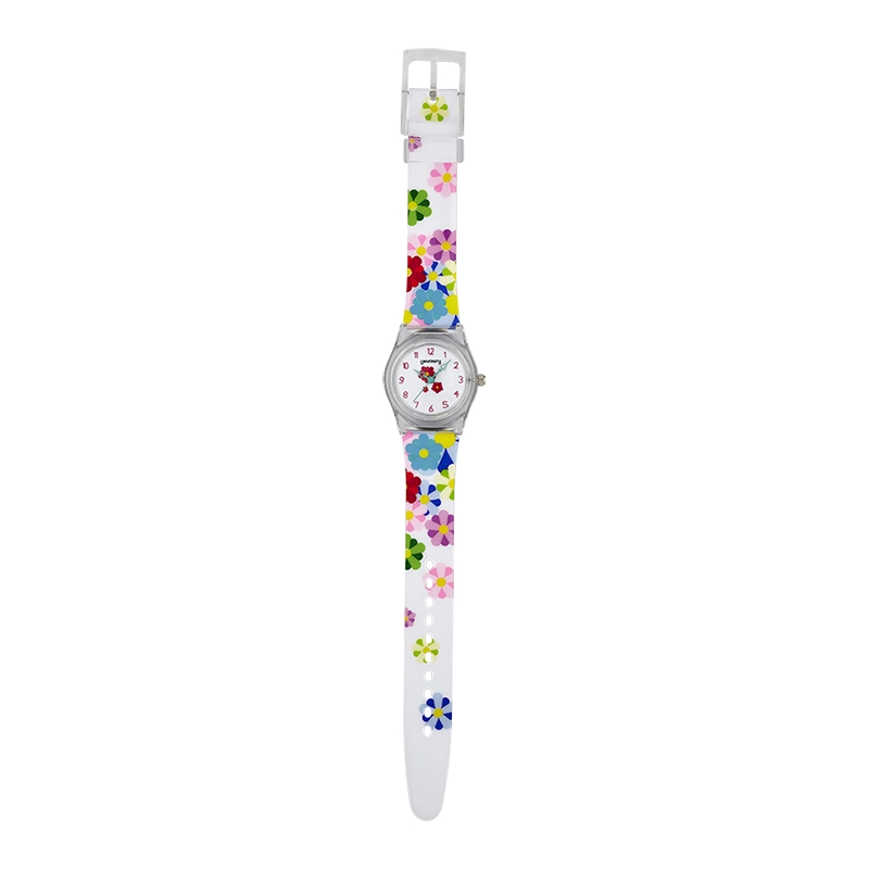 Reloj Reloj university analogo, para Mujer niña, tablero redondo colores blanco y rojo, estilo arabigos, pulso plastico color blanco