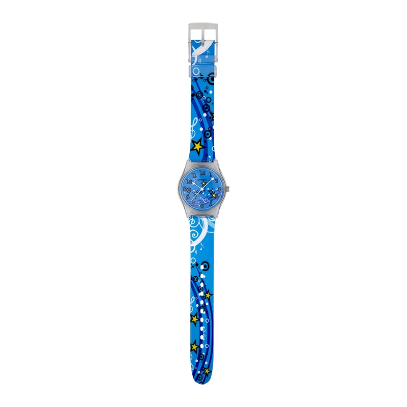 Reloj Reloj university analogo, para Mujer niña, tablero redondo color azul, estilo arabigos, pulso plastico color azul