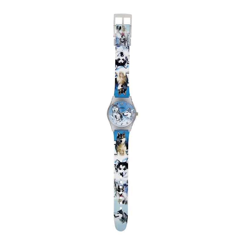 Reloj Reloj university analogo, para Mujer niña, tablero redondo colores azul, negro y blanco, estilo puntos + arabigo, pulso plastico color azul