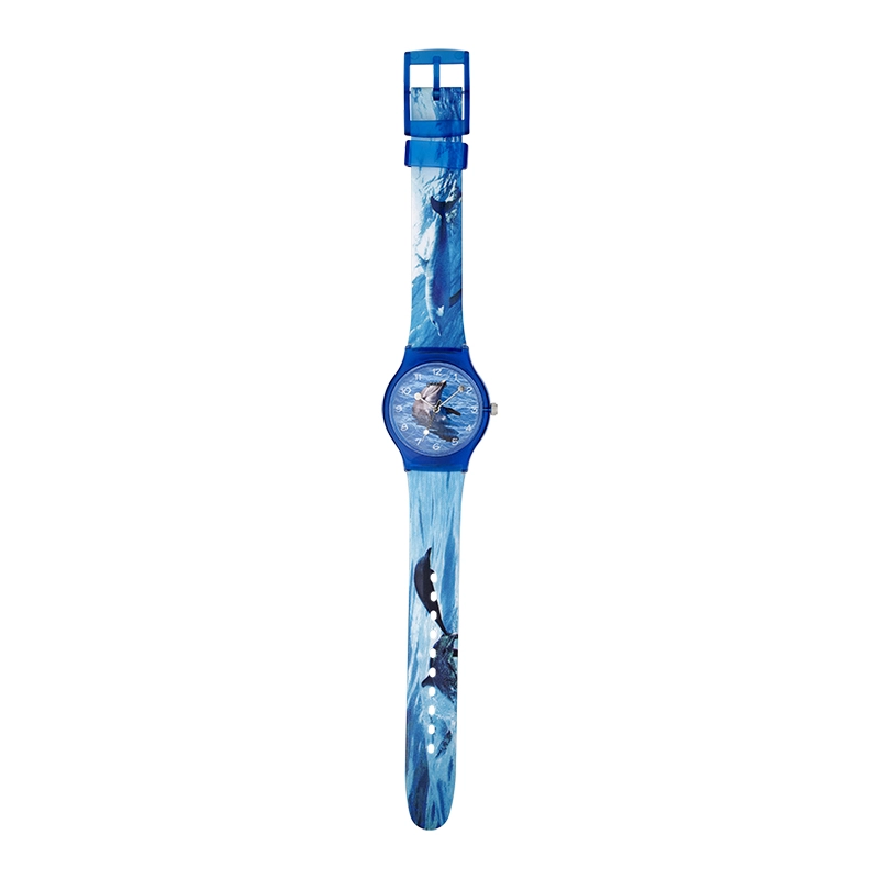 Reloj Reloj university analogo, para Mujer niña, tablero redondo color azul, estilo arabigos, pulso plastico color azul