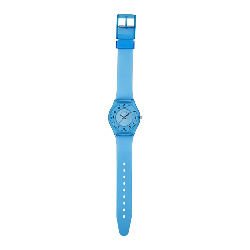 Reloj Reloj university analogo, Unisex, tablero redondo color azul, estilo arabigos, pulso plastico color azul