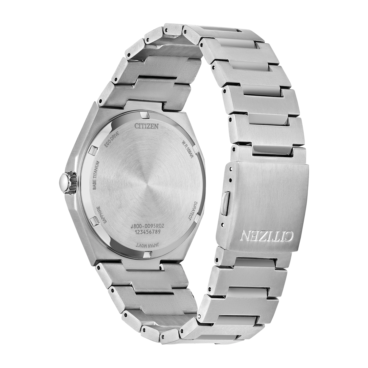 Reloj Citizen análogo, para Hombre, tablero redondo color azul, estilo index, pulso titanium super color plateado, calendario