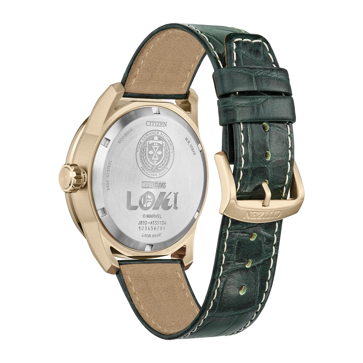Reloj Citizen análogo, para Hombre, tablero redondo color verde, estilo index + arábigo, pulso cuero color verde, calendario