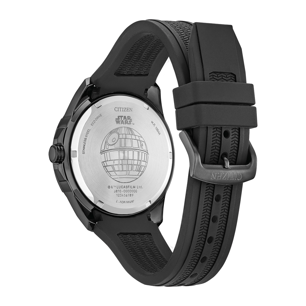 Reloj Citizen análogo, para Hombre, tablero redondo color negro, estilo index + arábigo, pulso silicona color negro, calendario