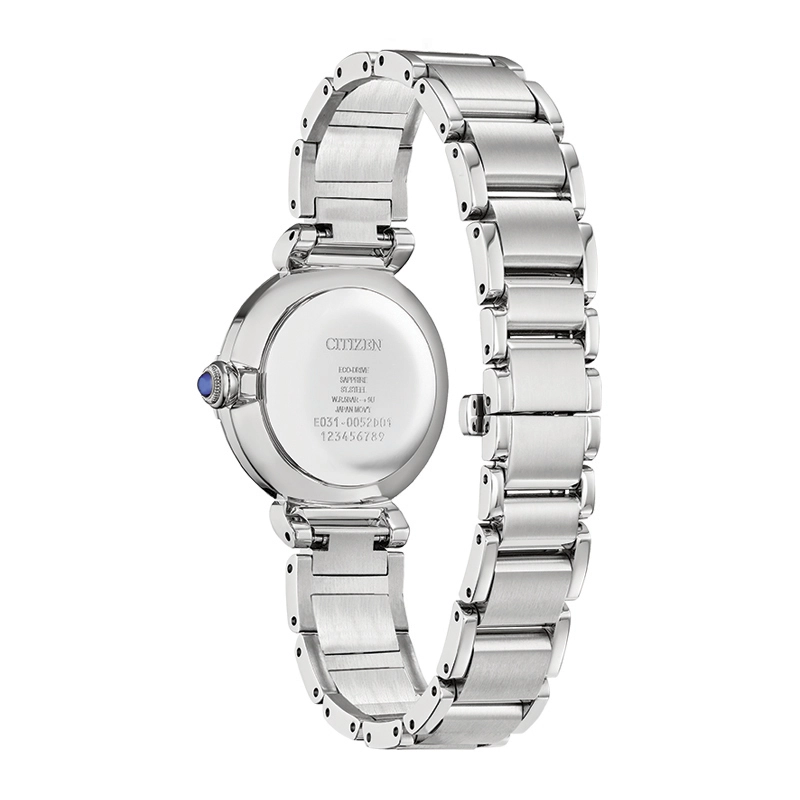 Reloj Citizen analogo, para Dama, tablero redondo color azul, estilo romanos, pulso acero color plateado